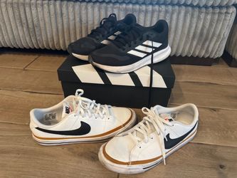 Boys size 7 shoes: Nike Court Legacy Low-Top Sneakers & Adidas Run Falcon 5’s