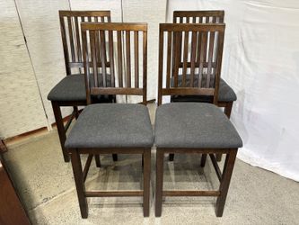 DELTA WOODEN FURNITURE Counter Chairs in Espresso and Graphite (Set of 4)