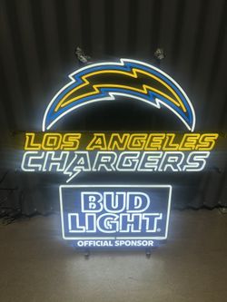 Bud Light Los Angeles Chargers NFL Neon Led Sign Man Cave Bar Sign Garage