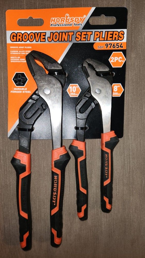 Horusdy Groove Joint Pliers 10" And 8"