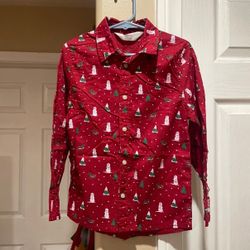 Boy Chrismas Button Up Long Sleeve