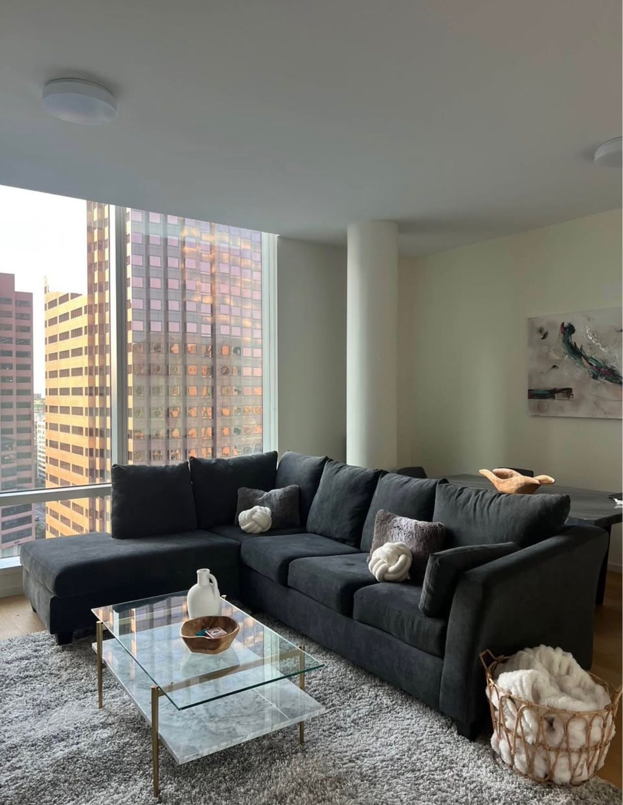 CHARCOAL SECTIONAL COUCH