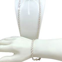 925 sterling silver set, necklace and bracelet, for men