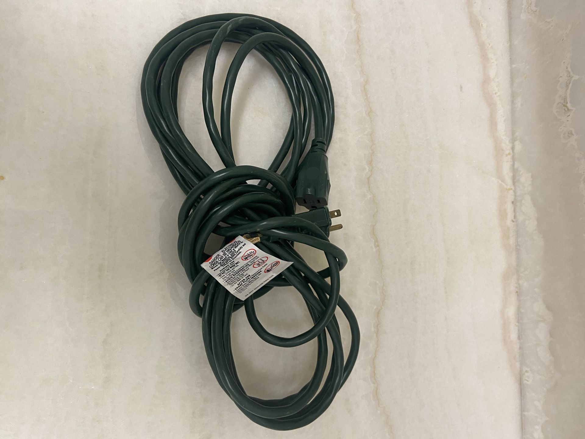 New 20 Foot Green Extension Cord