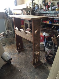 Solid wood hand crafted rustic side table