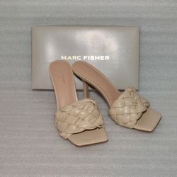 Marc Fisher Sandals Heels Slides. Beige. New In Box. Size 8.5 Women's Shoes 