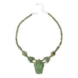 $140 Jay King .925 Silver Tanzanian GREEN OPAL Bea New 866641 $140 Jay King .925 Silver Tanzanian GREEN OPAL Beaded Station Necklace 18"