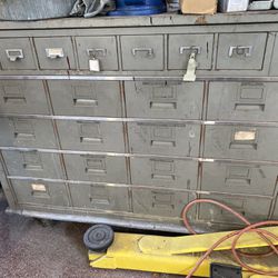 Vintage Organizer Drawer Industrial Cabinet 