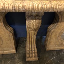 Old World Etruscan Style Console Table With Lions Paws Feet. Great Details On This Beautiful Piece.