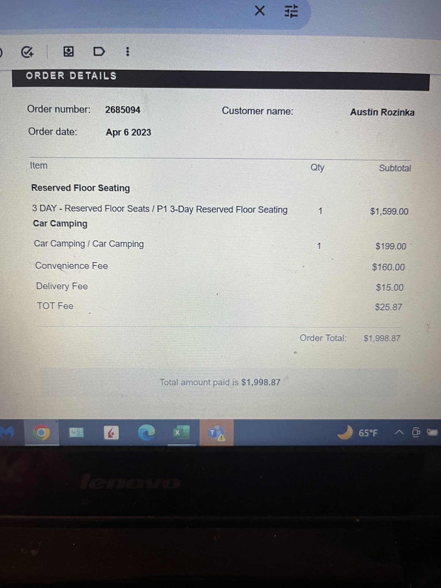 Power Trip S106, Row V & 3day camping!!