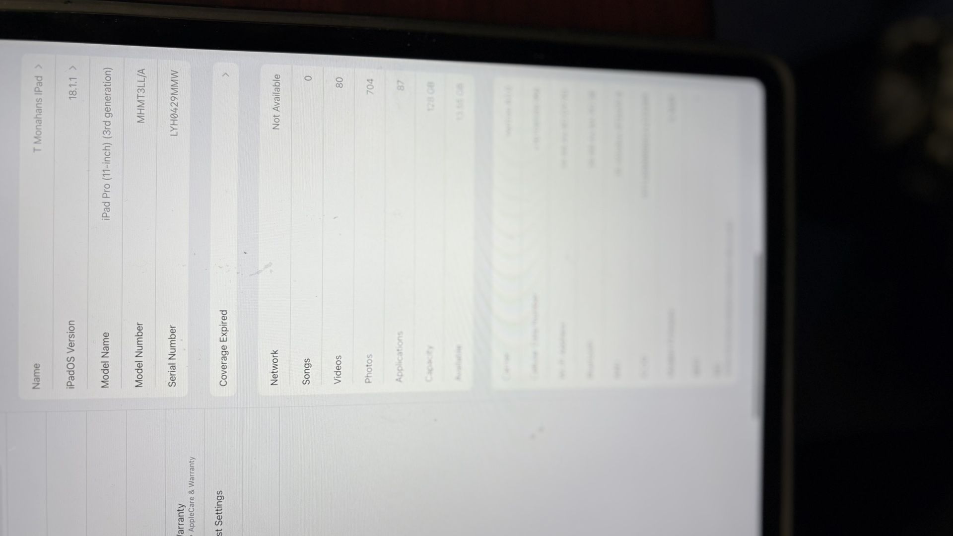 iPad Pro 11 Inch 3rd Generation 128 Gb