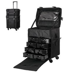 Makeup Travel Case 2in1 Makeup Rolling Case Artist Travel Organizer