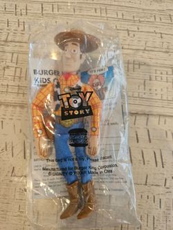 Vintage 1995 Burger King Disney Pixar Toy Story Woody Figure Sealed Kids Club Toy, One of Six