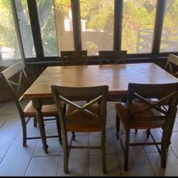 Green And Blonde Farm table 