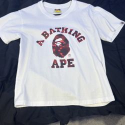 BAPE Red Color Camo College Tee