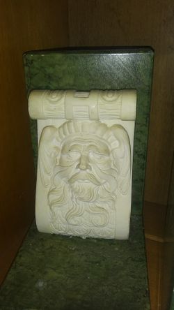 Geniune alabaster marble bookends