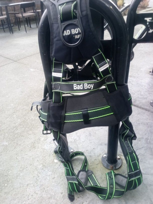 AFP Fall Protection Full Body Safety Harness + Dual Leg Shock Absorption Safety Lanyard