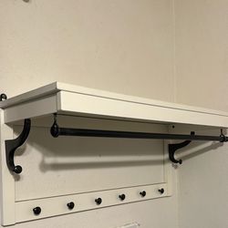 Wall Shelve With Hooks And Hang Rack 