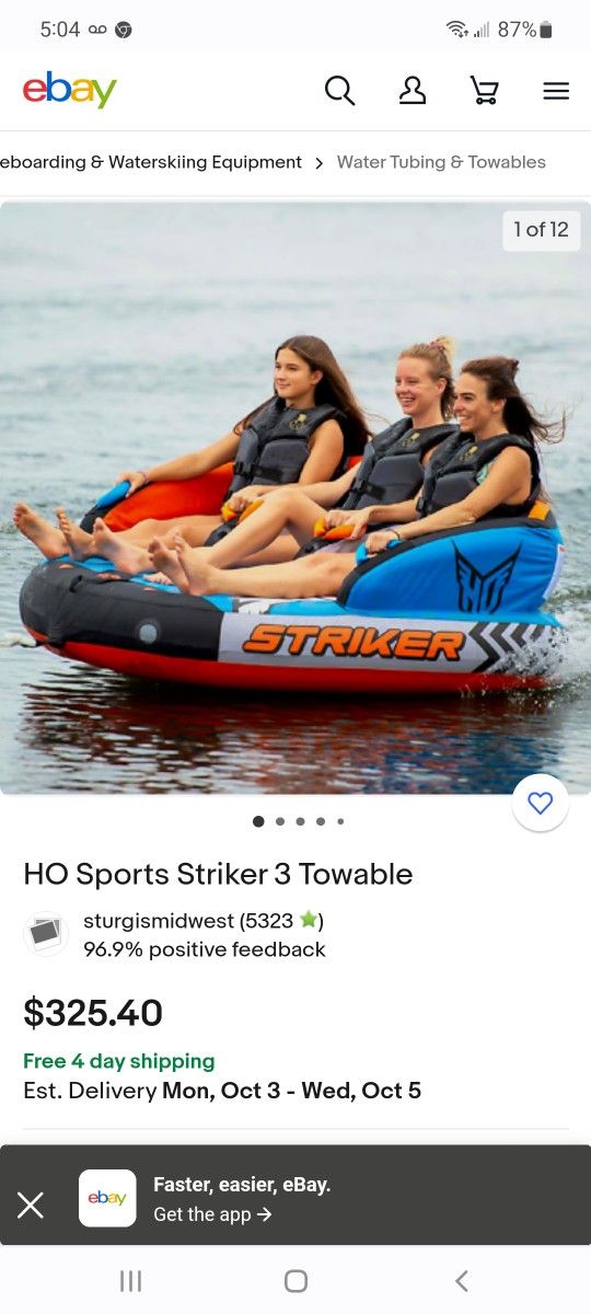 HO Sports Striker 3 Towable $225