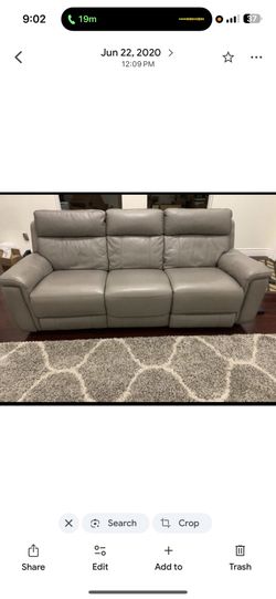 Leather Couch Grey
