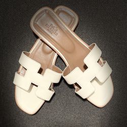 Hermes Sandals White Size 38