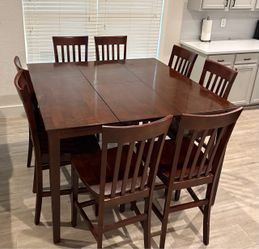 Counter Height Dining Expandable Table Set with 8 Chairs