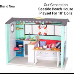 Brand New Our Generation Seaside Beach House Playset For 18 Dolls 