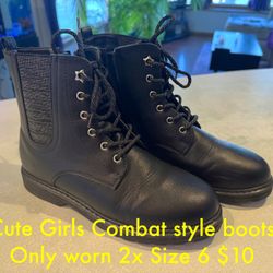 Girls Combat Style Boots