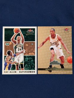 Ray Allen 2 Card Lot Crystal/Gold Medallion Parallels