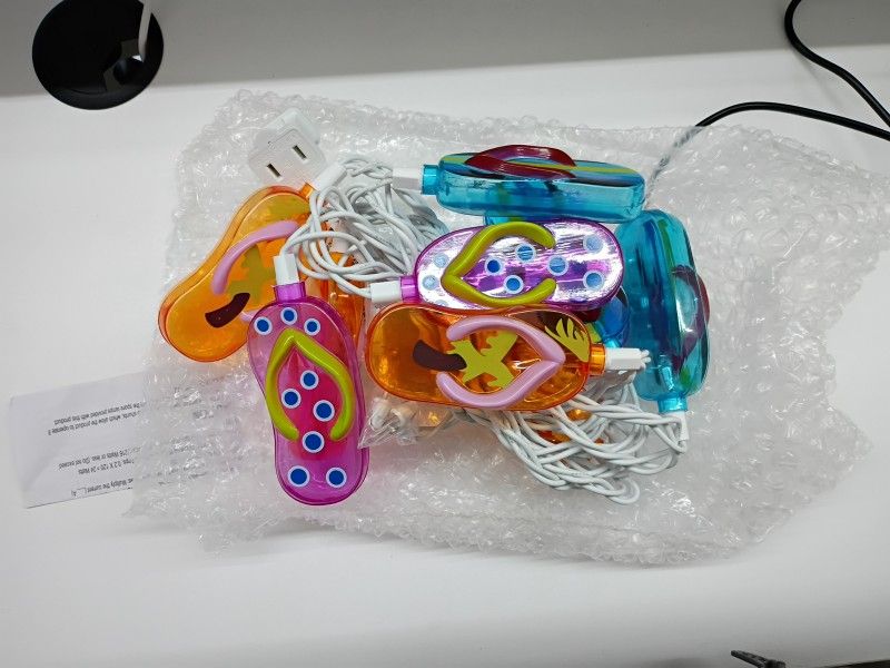 Multicolor Beach Flip Flop String Lights  Beach Themed Outdoor Party Lights