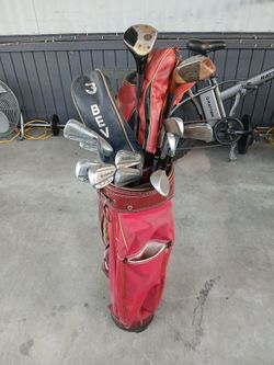 Full Golf Club Set with Red Bag