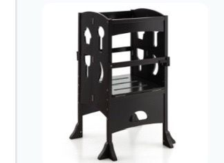 Kids Wooden Learning Tower / Kitchen Helper Stool – Black – New in Box