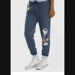Disney Pixar UP Girls Patches Jogger Pants the adventure is out there Nwts SMALL