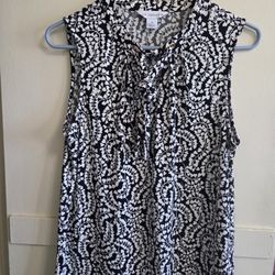 Liz Claiborne Sleevless Dress Blouse Sz M