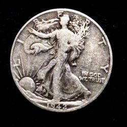 1942 D Half Dollar Silver Coin Great Condition 