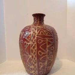 Handmade Abstract Design Clay Vase $150 OBO