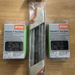 Stihl 2 Chains And 2 In 1 Filing Guide Sharpener 3/8” Picco