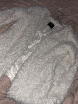 White fluffy coat/ cardigan
