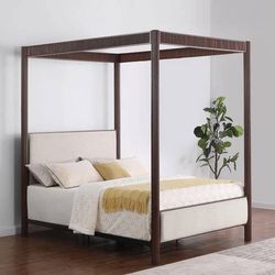 **SALE** New Beautiful Queen Metal Canopy Bed in Rust Brown Finish