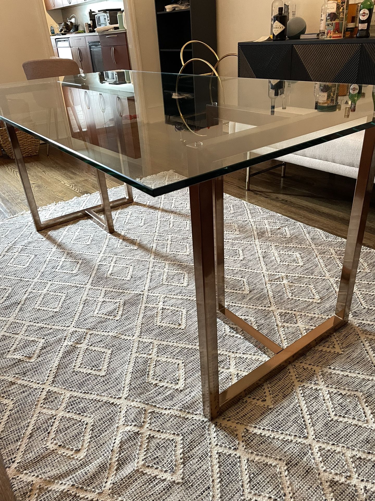 CB2 Glass Dining Table