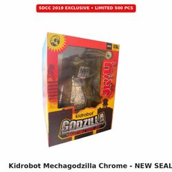 Kidrobot Godzilla Mechagodzilla 8" Vinyl - Chrome Electroplated SDCC 2019 Exclusive / 500 pcs - NEW Sealed