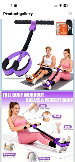 2026 Upgrade Pedal Resistance Bands with Handle - Multifunction Foot Pedal Resistance Band with Training Poster - Fashion Puller Exercise Equipment fo