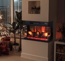 1400W 3-Sided Glass Electric Fireplace Insert w/Remote Control, 36'' in Wall $150