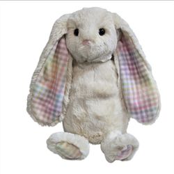 2022 Aurora World Grace White Floppy Bunny Rabbit Pattern Ears 10" Stuffed White