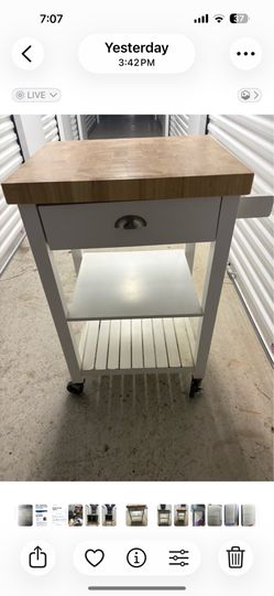 Kitchen car with butcher block top