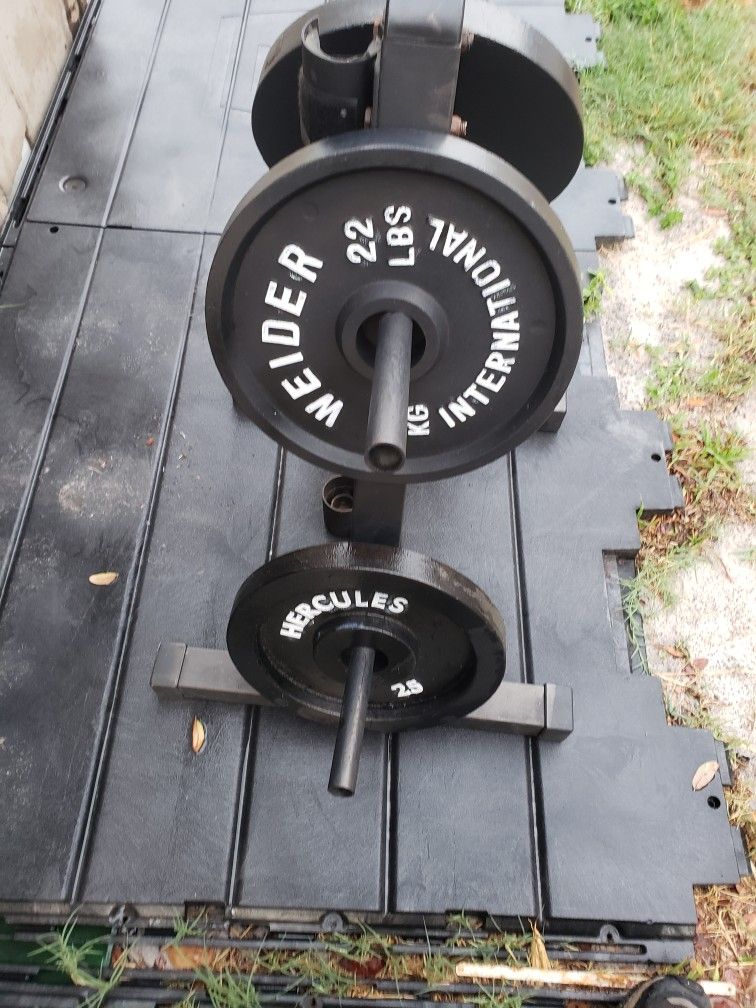 Exercise weights on bar
