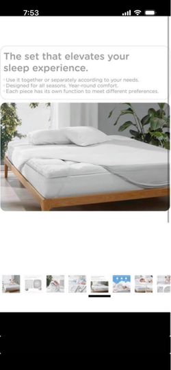 Brand New Cal King Mattress Topper&Protector Fitted Sheet Set, in a box