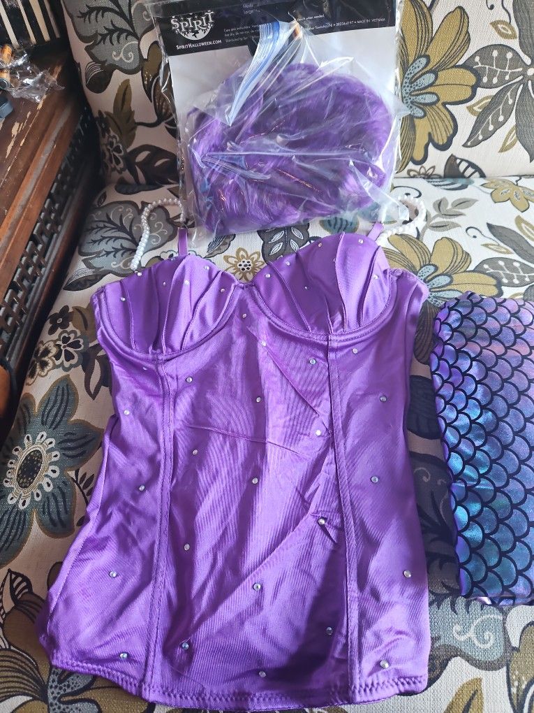 Mermaid Top And Wig - Adult Halloween Costume