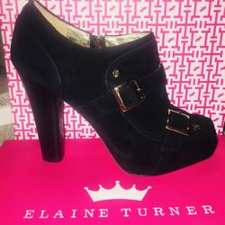 Elaine Tuner Black Suede Booties