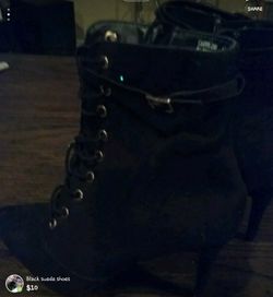 Black suede boots